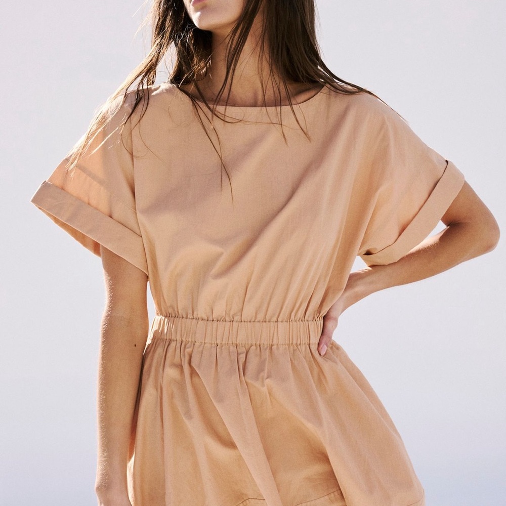 Free People Full Time Fun Mini Dress Size XS in Honey Toffee NWT